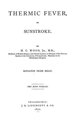Cover for Thermic fever; or, Sunstroke