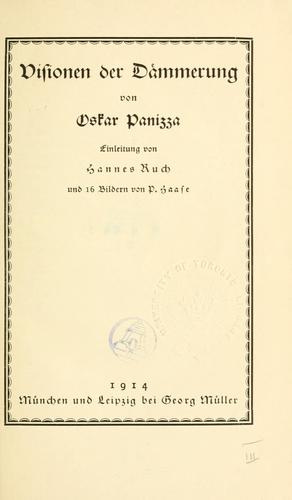 Cover for Visionen der Dämmerung