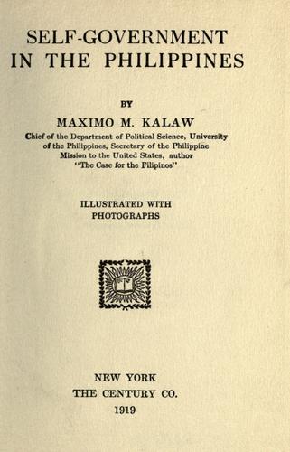 Cover for Self-government in the Philippines