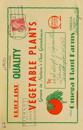 Cover for Price list quality vegetable plants