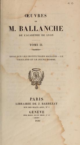 Cover for Oeuvres de M. Ballanche