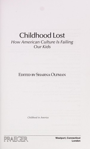 Cover for Childhood lost