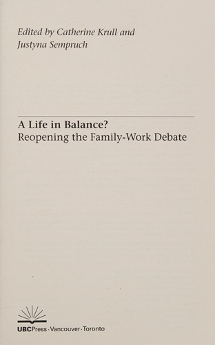 Cover for Life in Balance?