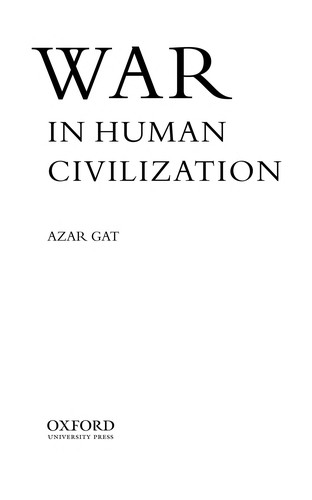 Cover for WAR IN HUMAN CIVILIZATION.