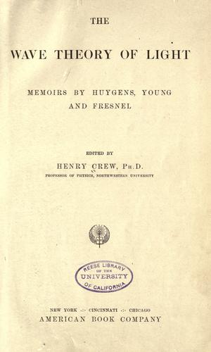 Cover for wave theory of light