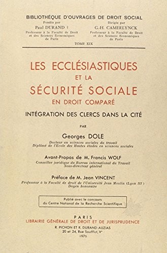 Cover for Les ecclésiastiques et la sécurité sociale en droit camparé