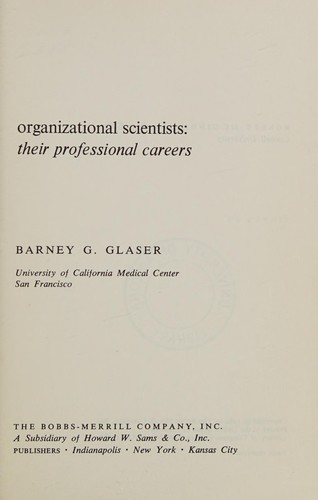 Cover for Organizational scientists
