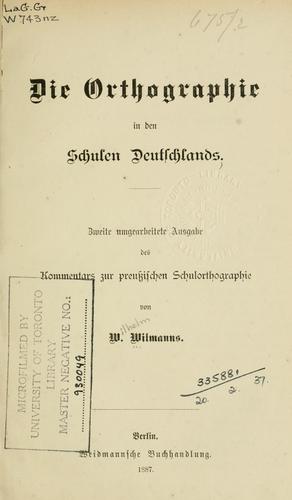 Cover for Orthographie in den Schulen Deutschlands.