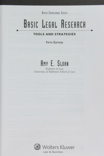 Cover for Basic legal research