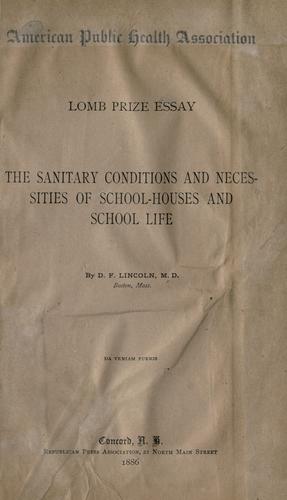 Cover for The sanitary conditions and necessities of school-houses and school life