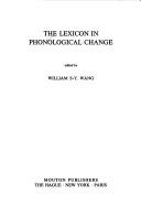 Cover for The Lexicon in phonological change