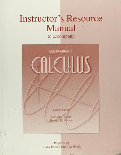 Cover for Instructor's resource manual to accompany calculus