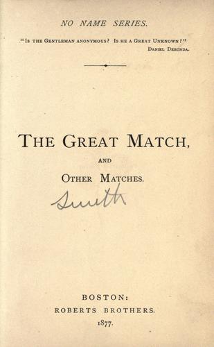Cover for The Great Match