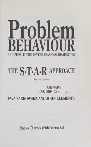 Cover for Problem Behaviour and People with Severe Learning Disabilities