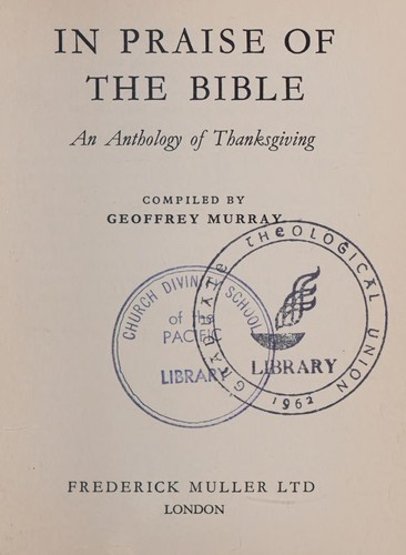 Cover for In praise of the Bible
