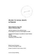 Cover for Access to social rights in Europe