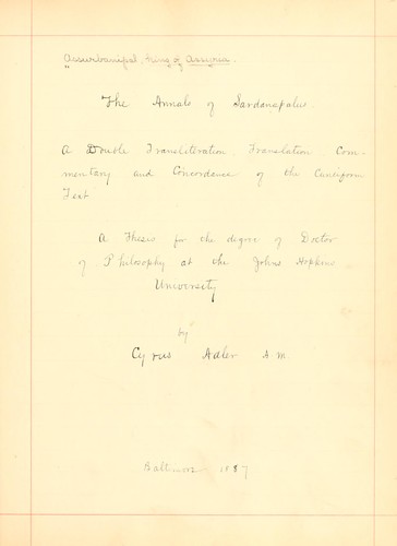Cover for The annals of Sardanapalus.