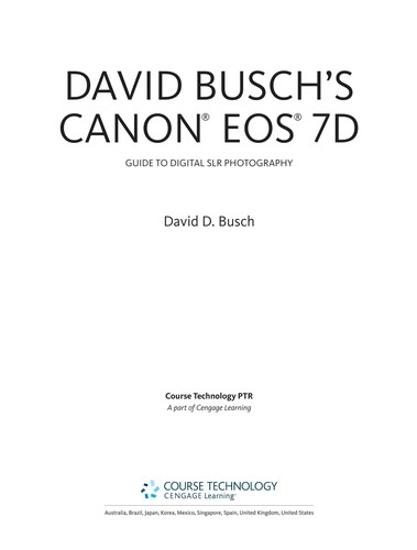 Cover for David Busch's Canon EOS 7D