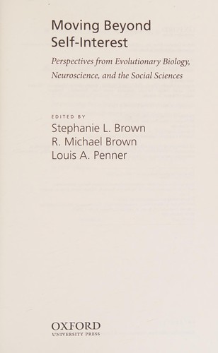 Cover for Moving beyond self-interest