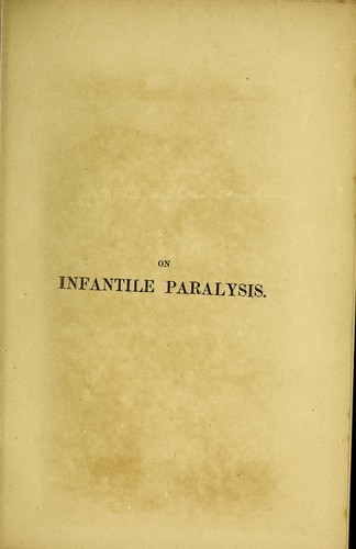 Cover for On infantile paralysis and some allied diseases of the spinal cord