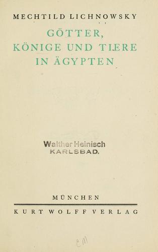 Cover for Götter, Könige und Tiere in Agypten