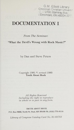 Cover for Documentation