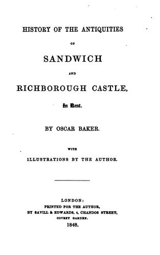Cover for History of the antiquities of Sandwich and Richborough Castle in Kent