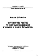 Cover for Oficerowie polscy w niewoli niemieckiej w czasie II Wojny Światowej