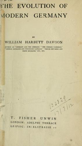 Cover for The evolution of modern Germany