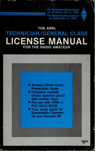 Cover for The ARRL 1987-1988 technician/general class license manual for the radio amateur