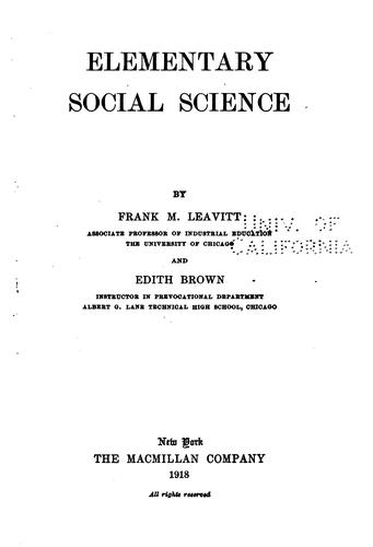 Cover for Elementary Social Science