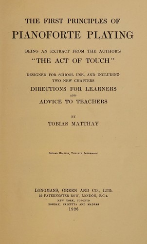 Cover for The first principles of pianoforte playing