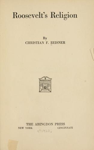 Cover for Roosevelt's religion