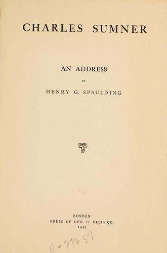 Cover for Charles Sumner