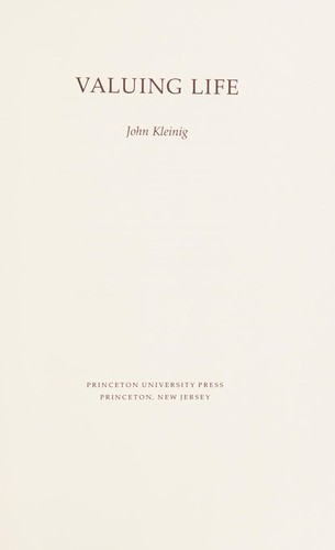 Cover for Valuing life