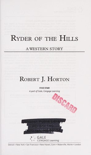 Cover for Ryder of the hills