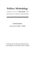 Cover for Folklore methodology