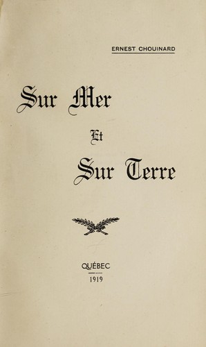 Cover for Sur mer et sur terre