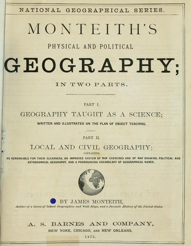 Cover for Monteith's physical and political geography