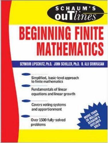 Cover for Schaum's outline of theory and problems of beginning finite mathematics