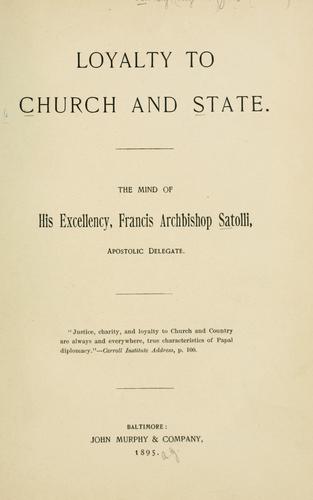 Cover for Loyalty to church and state