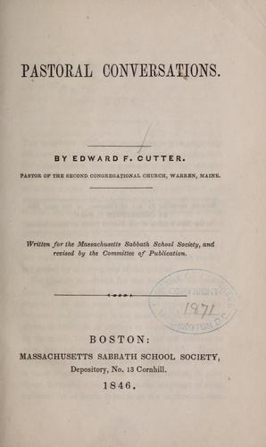 Cover for Pastoral conversations