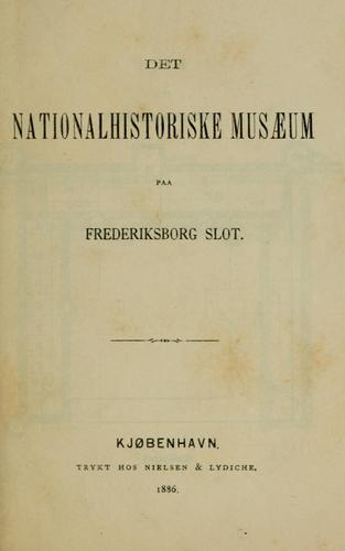 Cover for Det Nationalhistoriske musaeum paa Frederiksborg slot