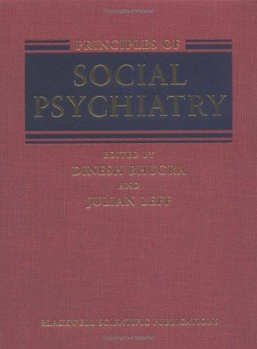 Cover for Principles of social psychiatry