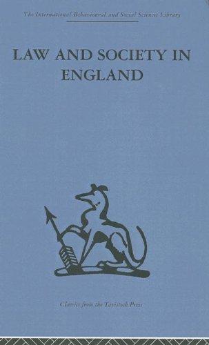 Cover for Law and Society in England (International Behavioural and Social Sciences, Classics from the Tavistock Press)