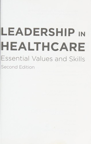 Cover for Leadership in healthcare