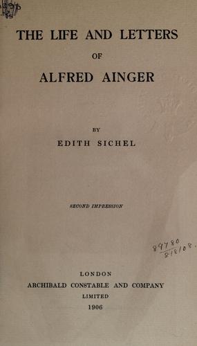 Cover for The life and letters of Alfred Ainger.