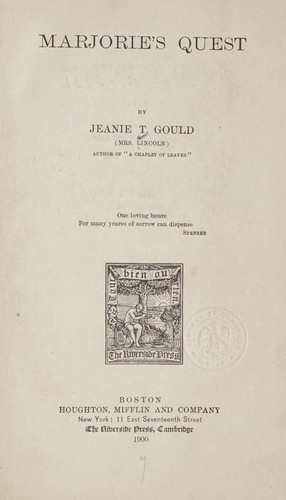 Cover for Marjorie's quest