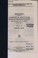 Cover for Fiscal accountability in the U.S. Forest Service