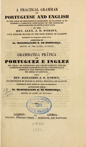 Cover for A practical grammar of Portuguese and English ...